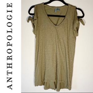 Anthropologie | Left of Center Knotted sleeve tee
